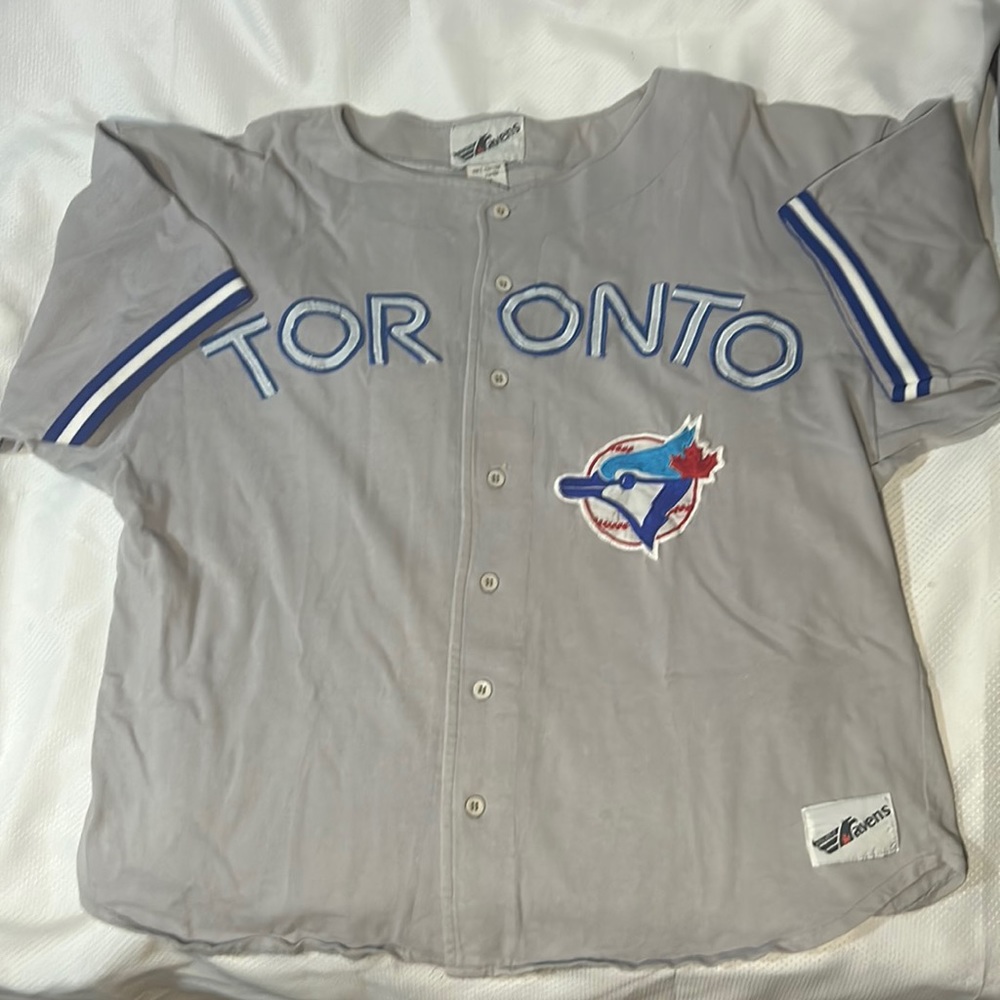 Vintage Toronto Blue Jays Athletic Ravens Jersey Large Grey 80’s MLB Baseball